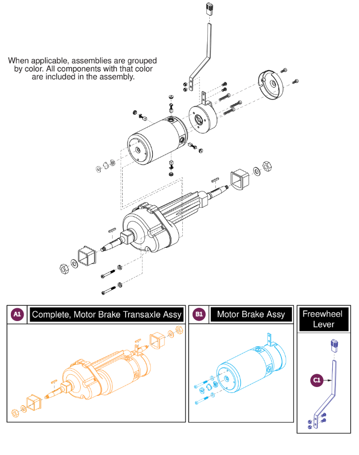 Transaxle/Motor Brake Assy, Pursuit 2