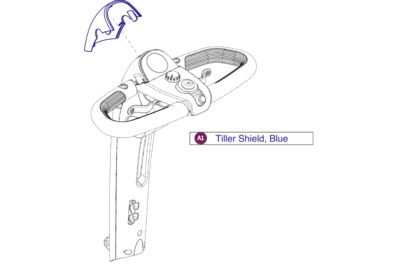 Tiller Shroud Blue Insert