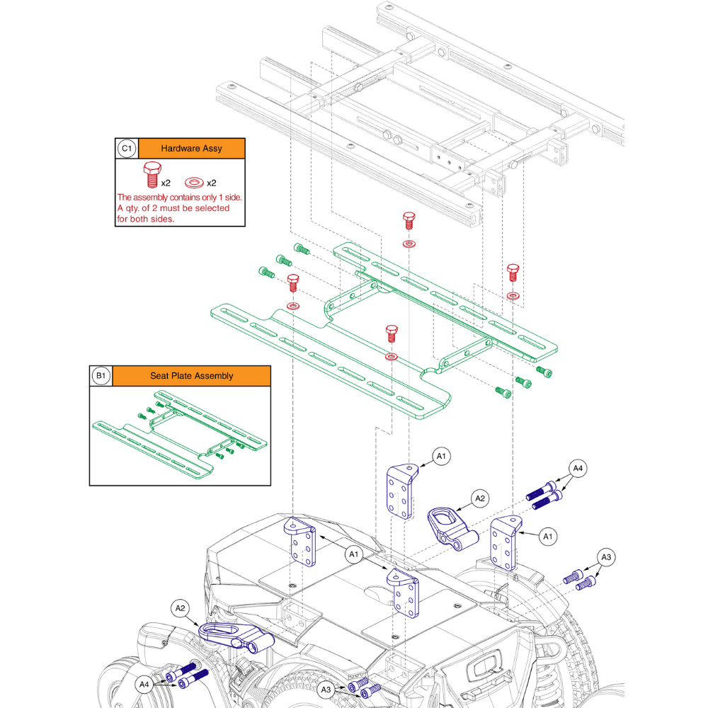 TB3 Static Seat Interface, Edge 3 Stretto