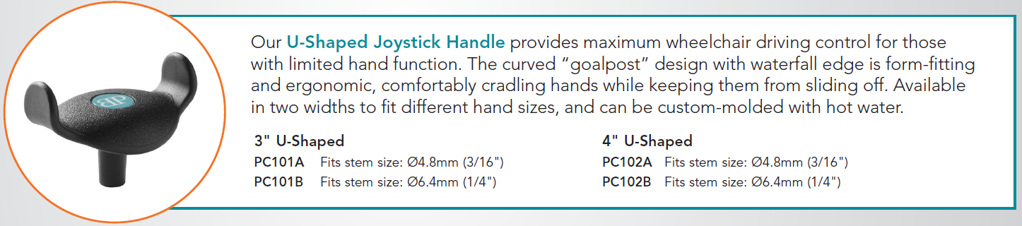 Bodypoint U-shaped Joystick Handle description and dimensions