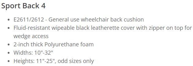 Sport Back 4 features