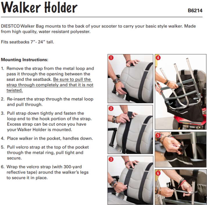 Walker holder directions