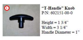 Permobil T bar joystick knob