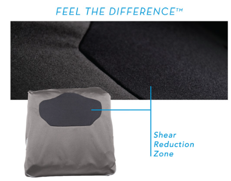 ATI zero elevation seat cushion shear reduction zone pic