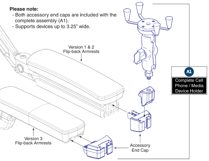 RAM X-Grip Cell Phone Holder parts diagram