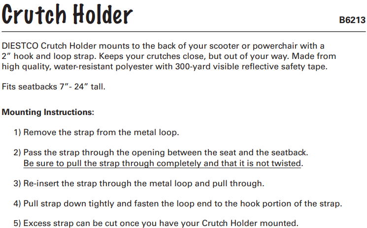 Crutch Holder Mounting Instructions
