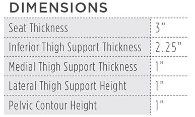 Curve Seat dimensions