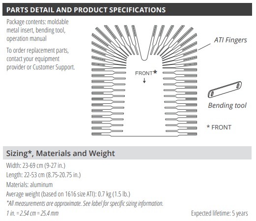 ATI Insert specs