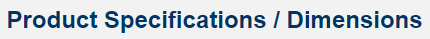 Product Specifications/Dimensions