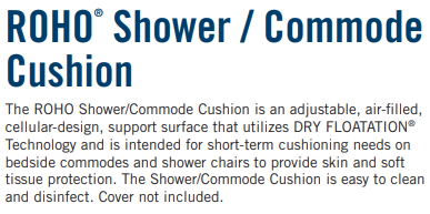 ROHO Shower/Commode Cushion details