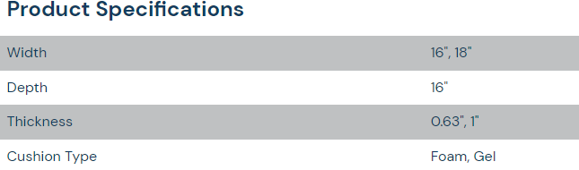 Comfort Gel Seat Cushion specs