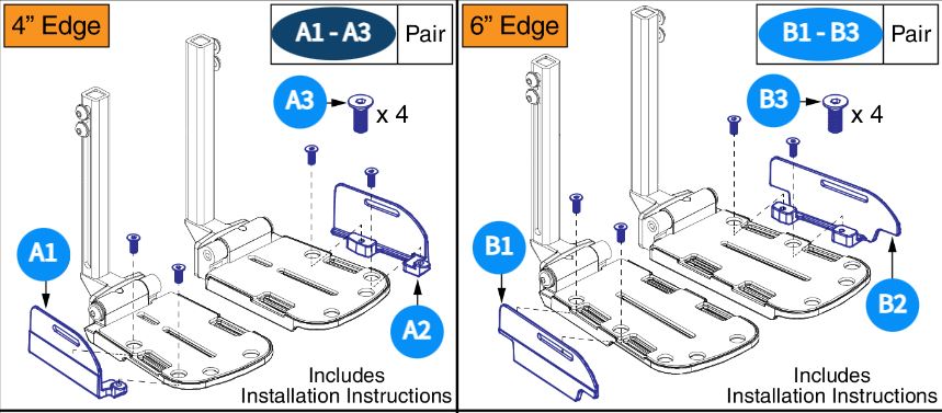 Outside 4" and 6" Edge Lateral Support schematics