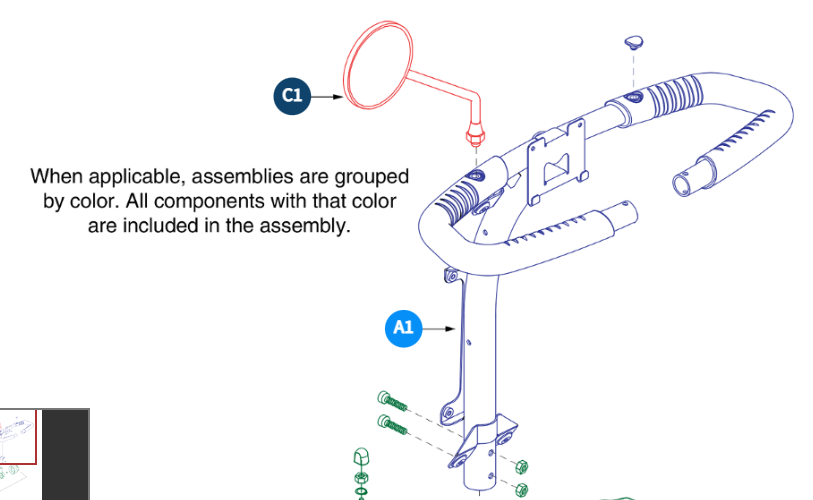 Rear View Mirror for Scooters schematic