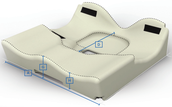 Hybrid Select Cushion top left dimensions