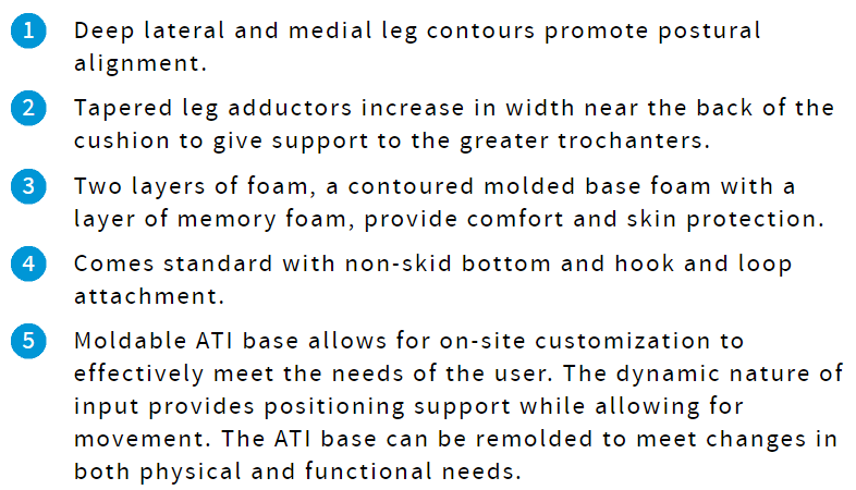 Acta-Embrace ATI zero elevation seat cushion features description