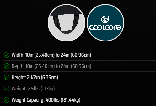 Glacial SP Cushion dimensions