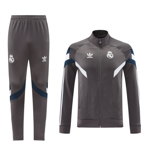Real Madrid 24/25 Men's Gray Long Zip Jacket