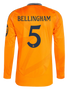 BELLINGHAM #5 Real Madrid 24/25 Men's Away Long Sleeve Shirt
