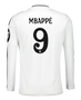 MBAPPÉ #9 Real Madrid 24/25 Men's Home Long Sleeve Shirt
