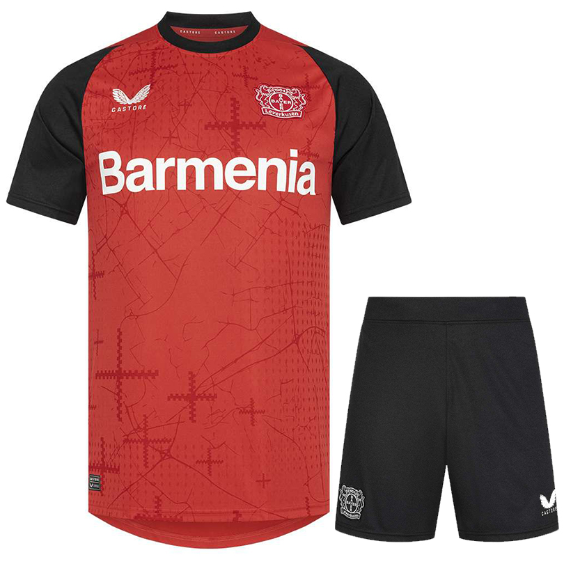 Leverkusen 24/25 Kid's Home Shirt and Shorts