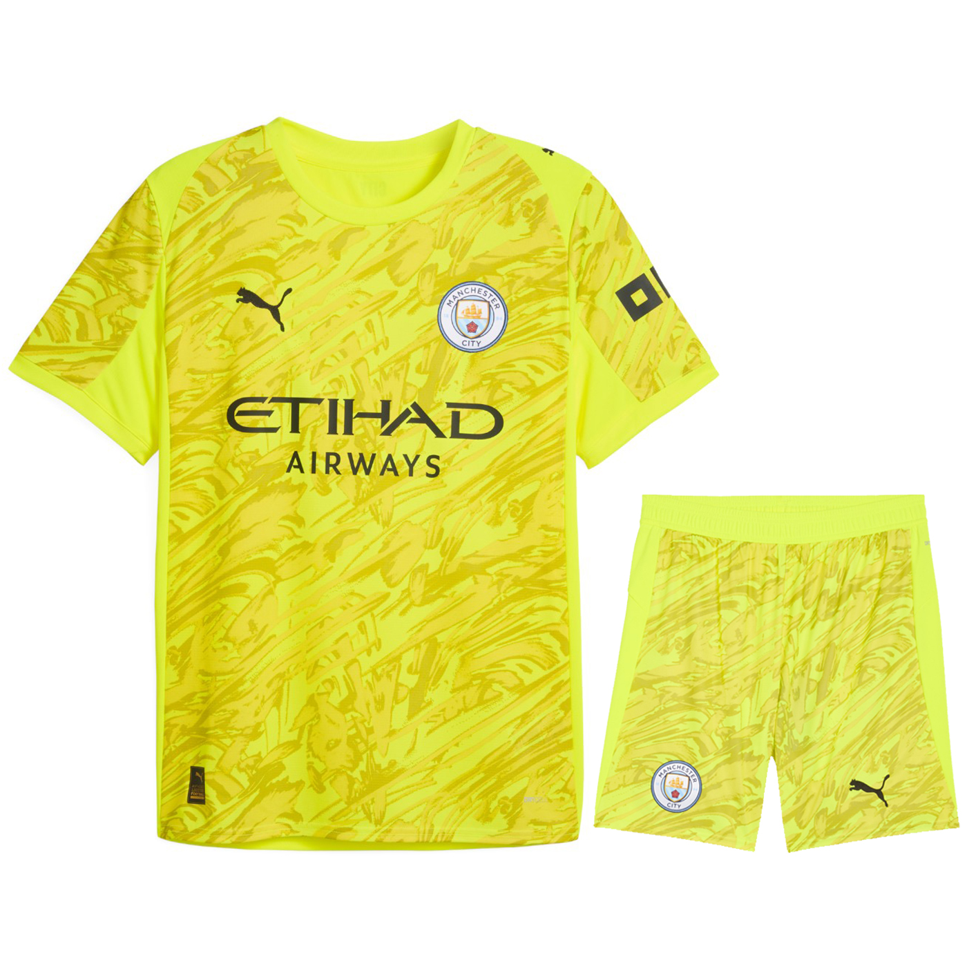Manchester City 25/26 Kid's Yellow Goalkeeper Mini-Kit