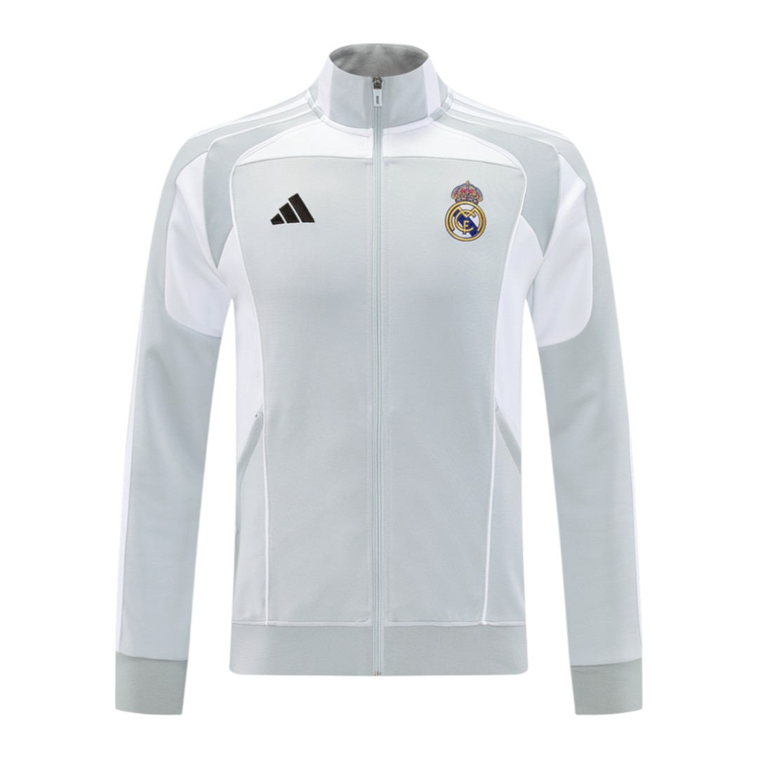 Real Madrid 25/26 Men's Gray Long Zip Jacket