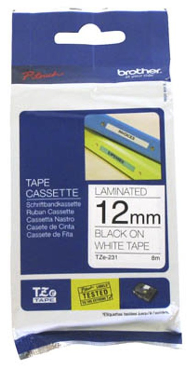 BROTHER TZ231 P-TOUCH TAPE 12MM X 8MT (BLACK ON WHITE) - Qizzle