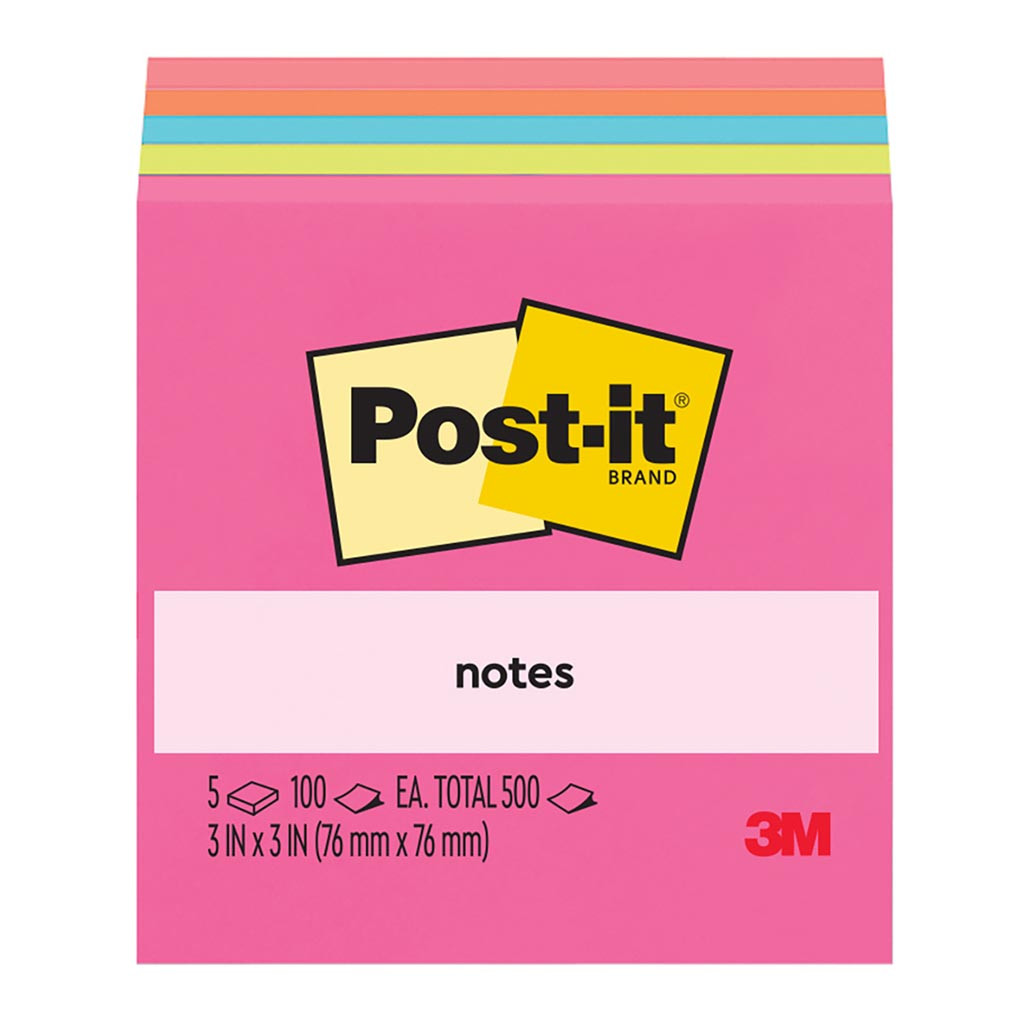 POST-IT NOTE 654 76 X 76MM CAPETOWN, PKT 5 - Qizzle