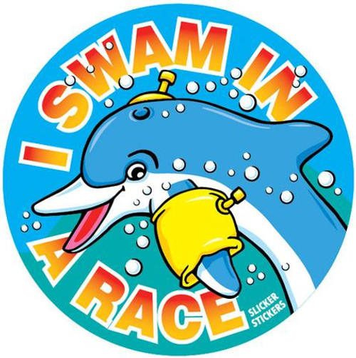 I SWAM IN A RACE STICKERS PKT 100