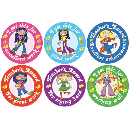 GIRLS TEACHER AWARD STICKERS PKT 108