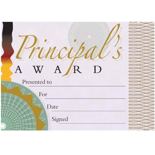 PRINCIPALS AWARD CERTIFICATES, PKT 20