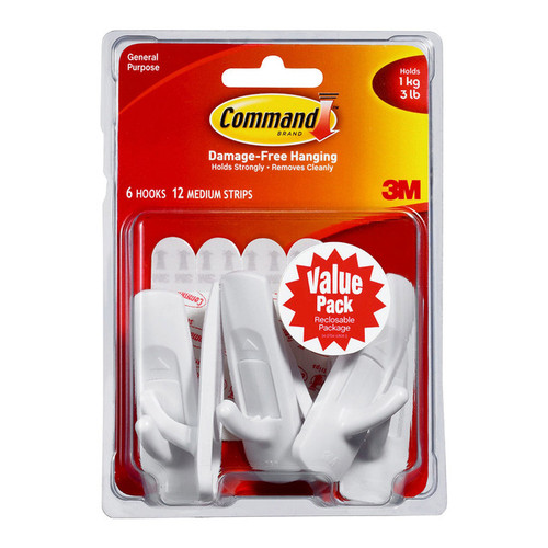 3M COMMAND HOOK MEDIUM VALUE PACK