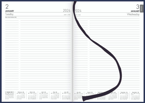 2024 DIARY A41 DAY PER PAGE, NAVY