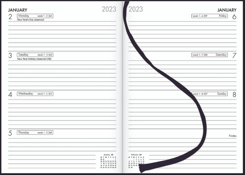 2024 DIARY A53 WEEK TO VIEW, (BLACK)