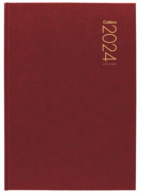 2024 DIARY A53 WEEK TO VIEW, (RED)