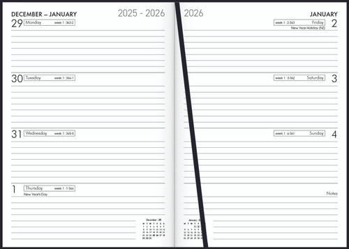 2026 A53 WEEK TO VIEW DIARY (RED)