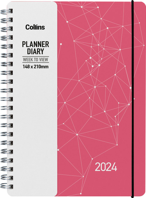 2024 MILFORD DIARY FASCINATE A5 WEEK TO VIEW PINK