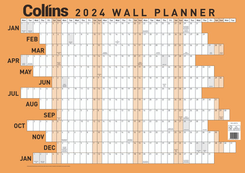 2024 COLLINS A3 WALL PLANNER PLAIN