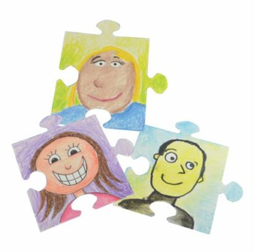 "WE ALL FIT TOGETHER" GIANT PUZZLE PIECES, PKT 30