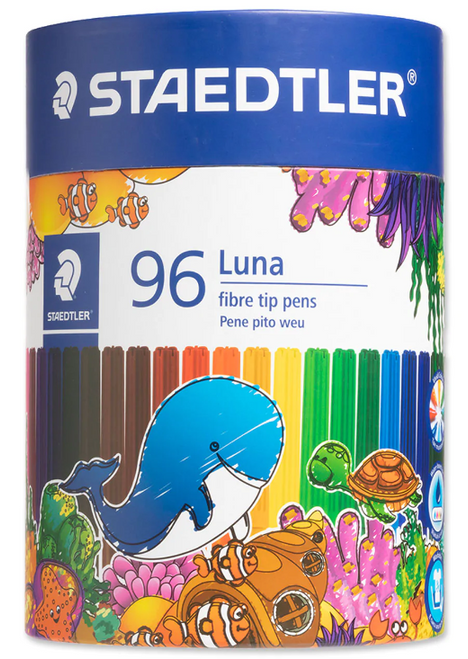 STAEDTLER LUNA FIBRE TIP PENS, TUB 96