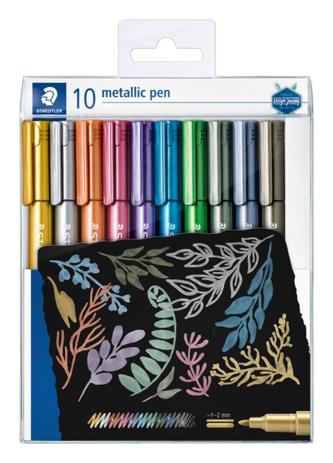 STAEDTLER DESIGN JOURNEY METALLIC MARKER PENS, PKT 10