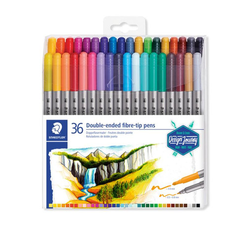 STAEDTLER DESIGN JOURNEY DOUBLE ENDED MARKERS PKT 36