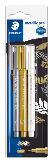 STAEDTLER DESIGN JOURNEY METALLIC MARKER PENS, PKT 3