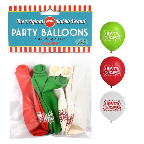 XMAS BALLOONS 30CM, PKT 6