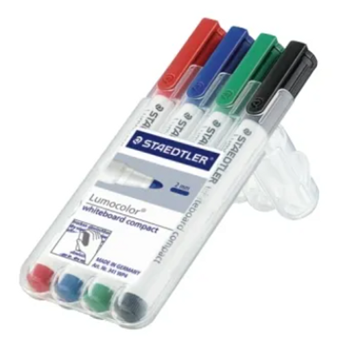 STAEDTLER 341 COMPACT WHITEBOARD MARKER , SET 4