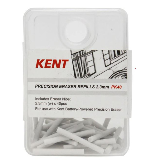 KENT PRECISION ERASER - ERASER REFILLS 2.3MM, PKT 40