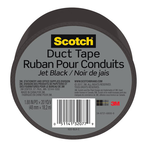 SCOTCH DUCT TAPE 48MM X 18.2M JET BLACK