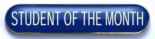 STUDENT OF THE MONTH BAR ENAMEL BADGE, PKT 5