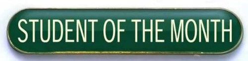 STUDENT OF THE MONTH BAR ENAMEL BADGE, PKT 5