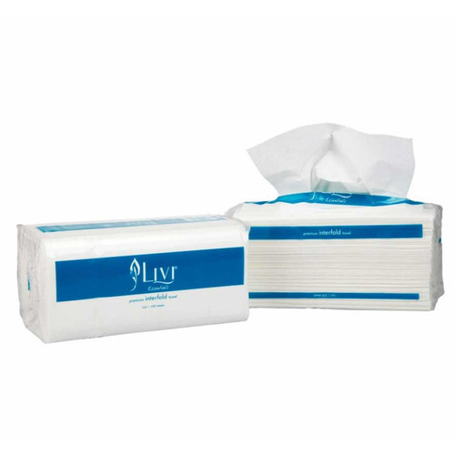 LIVI ESSENTIALS INTERFOLD 1 PLY PAPER TOWEL, CTN 16